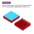 thumbnail image 4 of Uxcell 4Pcs 40x40x11mm Heatsink Aluminum Radiator With Thermal Blue Sticker for Chip CPU, Power Transistor, FET, IC,Red, 4 of 6