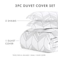 thumbnail image 3 of Noble Linens Light Gray Alps Chevron Pattern 2-Piece Duvet Cover Set, Twin/TwinXL, 3 of 10