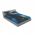 thumbnail image 3 of Ambesonne Forest Fitted Sheet & Pillow Sham Set, Night Tree Home, Twinxl, Dark Night Blue Mustard, 3 of 3