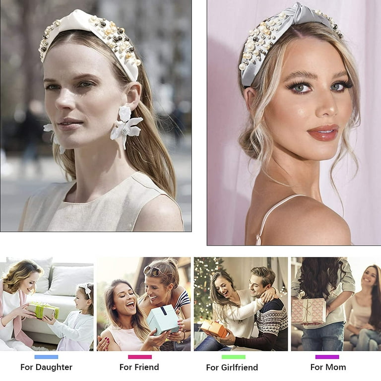 Headbands for Women Head Bands Knotted Pearl Headband Diademas