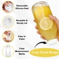 thumbnail image 6 of Aovky Glass Milk Bottle with Lid, 2 Pack 32 Oz Reusable Glass Milk Container with Silicone Dispenser Cap and Airtight Screw Lids, Leak-Proof Glass Jars with Scale Mark for Honey, Jam, Creamer, Juice, 6 of 8