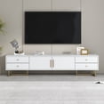 thumbnail image 3 of Harper & Bright Designs Modern TV Stand for 65+ Inch Television, Entertainment Center Media Console Table with Storage, Cabinet Furniture for Living Room, White, 3 of 16