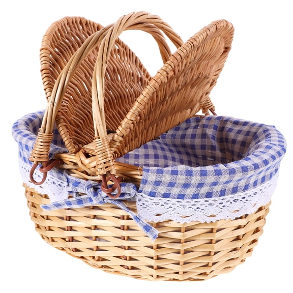FRCOLOR Small Woven Basket Decorative for Home Wicker Blanket
