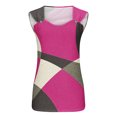 thumbnail image 4 of Simua Summer Tank Top for Women, Ladies Colorr Block Printed Suspender Metal Spaghetti Straps Sleeveless Round Neck Top, Size S-2XL, 4 of 5