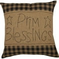 thumbnail image 3 of VHC Brands, Black Check, Cotton, 12x12, Prim Blessings Pillow, Black, 3 of 3