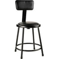 thumbnail image 2 of (Pack of 2) NPS® 18" Heavy Duty Vinyl Padded Steel Stool With Backrest, Black, 2 of 3