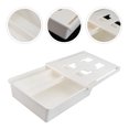 thumbnail image 4 of Desk Bottom Storage Box 1Pc Hidden Desk Bottom Storage Box Office Table Bottom Organizer Sundries Stationery Holder Creative Drawer Under Table with Cover (White Size M), 4 of 6