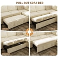 thumbnail image 5 of BedLuxury 83" Sectional Sleeper Sofa With Pull Out Bed, Storage Seat & USB Charging, L Shape Modern Couch for Living Room, Chenille Beige, 5 of 10