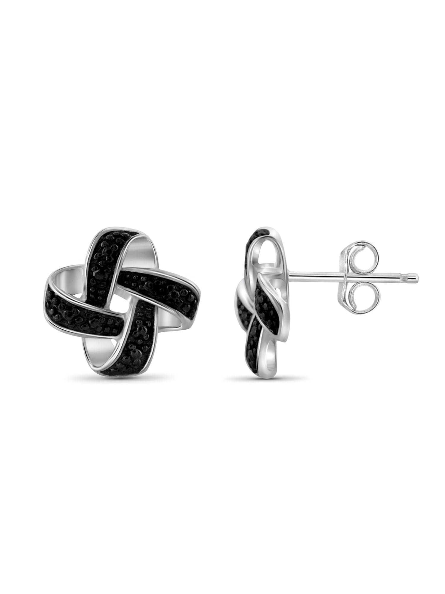 Black Diamond Accent Sterling Silver Earrings