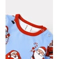 thumbnail image 2 of PatPat Christmas Pajamas Family Matching One Piece Long Sleeve Cute Santa Prints Infant Romer Holiday Sleepwear with Socks, Blue, 9-12M, 2 of 7