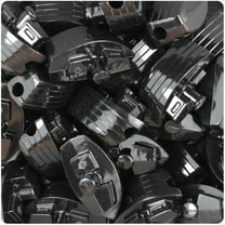 BeadTin Black Opaque 25mm Boat Pony Beads (24pcs)