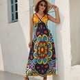 thumbnail image 5 of Mexican Talavera Flower Sleeveless Dress Dresses Women Summer Evening Dresses Ladies Bohemia Long Dresses, 5 of 9