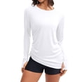 thumbnail image 3 of Sociala Women Two Piece Rash Guard Long Sleeve Swim Shirt and Shorts UPF 50+ Quick Dry 2 Piece Bathing Suit, 3 of 13