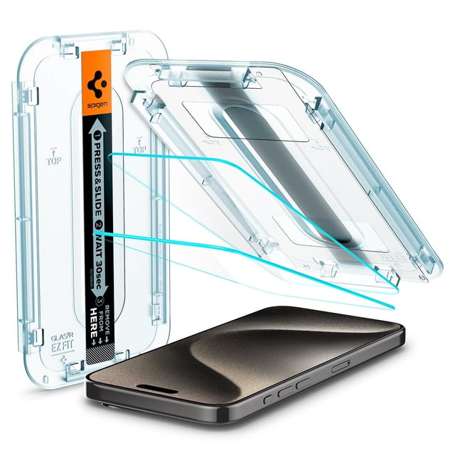 Protector de pantalla Spigen Glastr EZ FIT para iPhone 15 Pro Max