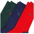 thumbnail image 2 of Polo Ralph Lauren Men's 3-Pack Ribbed Contrast Crew Socks, 2 of 4