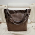 thumbnail image 5 of WANDF Tote Bag for Women,Vegan Leather Shoulder Bag with Magnetic Closure,Waterproof Handbag Purse with Front Pocket for Work Travel Shopping Daily(Dark Brown Bag), 5 of 9