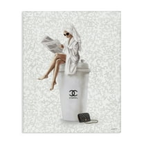 Stupell Industries Glam Girl Bathrobe Typography Painting Gallery Wrapped Canvas Art Print Wall Art, 16 x 20
