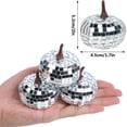 thumbnail image 2 of Twfbrm 12 Pcs Artificial Disco Pumpkins, 1.7" Silver Glitter Mirror Pumpkin Models, Farmhouse Reflective Pumpkin Table Centerpiece Halloween Thanksgiving Fall Decorations for Home Tiered Tray Mantel, 2 of 9