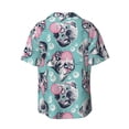 thumbnail image 2 of Vsdgher Bubble Cat Cute Print Men's Wrinkle Free Untucked Cuban Shirt Business Casual Button Down Shirts Short Sleeve Shirt, 2 of 7