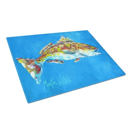 

Caroline s Treasures Fish - Red Fish Seafood Two Glass Cutting Board Large