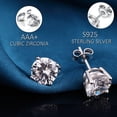 thumbnail image 3 of Sterling Silver Cubic Zirconia CZ Stud Earrings 3MM-8MM, Hypoallergenic Earrings, Next Level Jewelry, 3 of 5