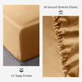 thumbnail image 4 of THXSILK Silk Fitted Sheet, 100% Pure 19 Momme Mulberry Silk, Only Seamless Bedding Set with 16'' Deep Pocket Elastic Adjustable(King Size 76''x80''+16”,  Metallic Gold), 4 of 9
