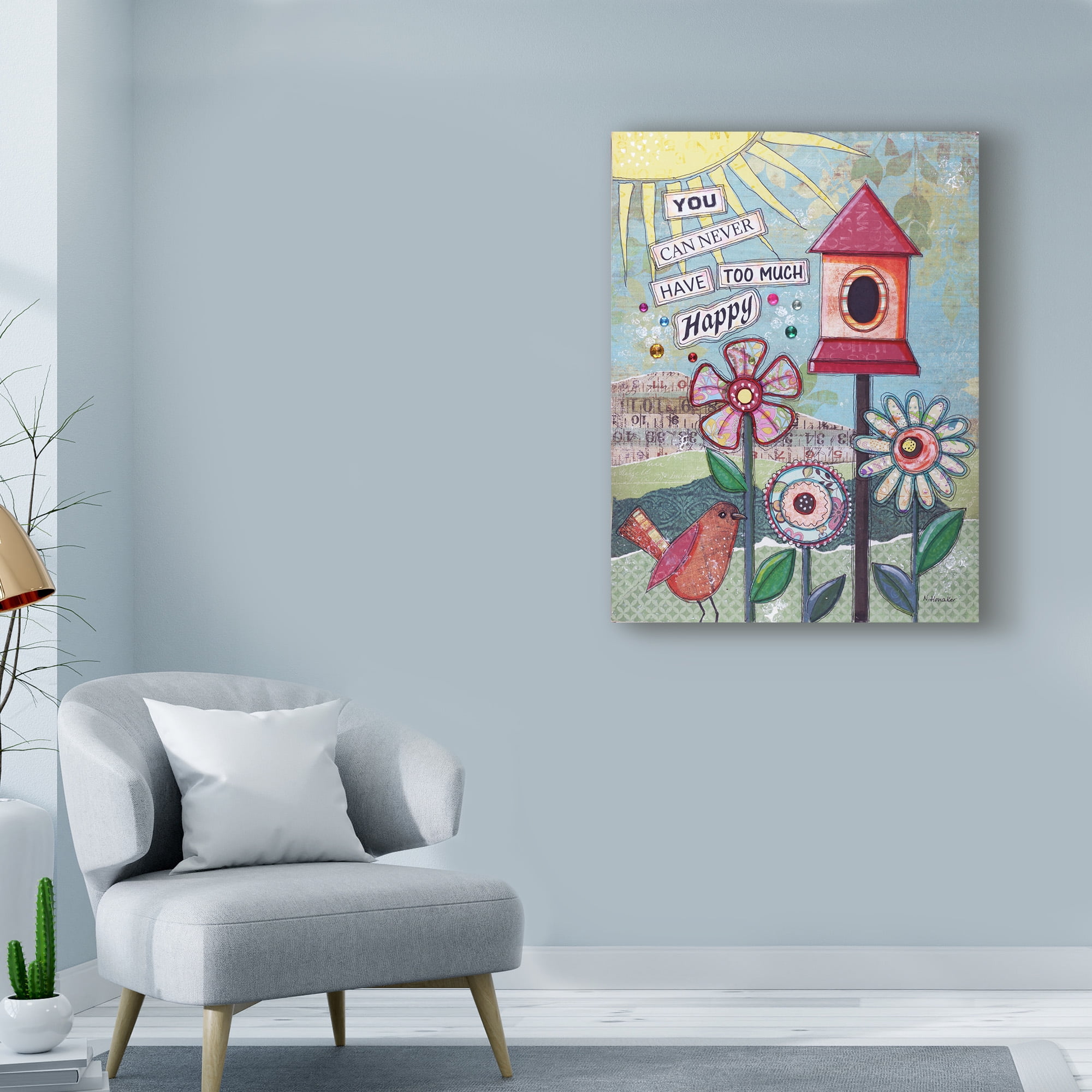 Trademark Fine Art 'Too Much Happy' Canvas Art by Let Your Art Soar