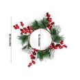thumbnail image 3 of Luoshdecor Christmas Candle Rings Wreaths，Berry Candle Wreaths Rings Table Centerpieces Candle Holder for Christmas Wedding Party Fireplace Decor 8 in, 3 of 6