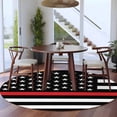 thumbnail image 3 of Round Area Rugs 8 Feet - Independence Day USA Flag Thin Red Line Soft Indoor Throw Rugs Carpets for Living Dining Bedroom Kids Room Non-Slip Playroom Crawl Rug Floor Mats Patriotic Firefighter, 3 of 9