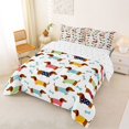 thumbnail image 2 of Homewish Cartoon Pet Dachshund Full Size Comforter Sets,Dog Bone Bedding Comforter Set,White,Reversible,3pcs,1 Comforter and 2 Pillowcases, 2 of 7