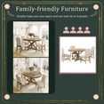 thumbnail image 5 of Williamspace 5 Piece Dining Table Set, 54" to 42" Expandable Kitchen Table with 4 Upholstered Chairs for Dining Room Kitchen Living Room Apartment, Retro Extendable Table Set, Oak, 5 of 7
