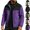 Purple, variant on Mens Color-Blocked Stand Collar Zip Jacket Elastic Ribbed Cuff Wrinkle Resistant Casual Daily Wind Outer Coat for Mens