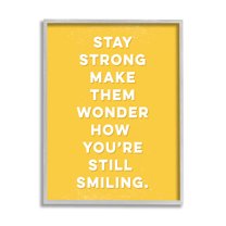 Stupell Industries Stay Strong Inspirational Phrase Graphic Art Gray Framed Art Print Wall Art, Design by K. Kaufman
