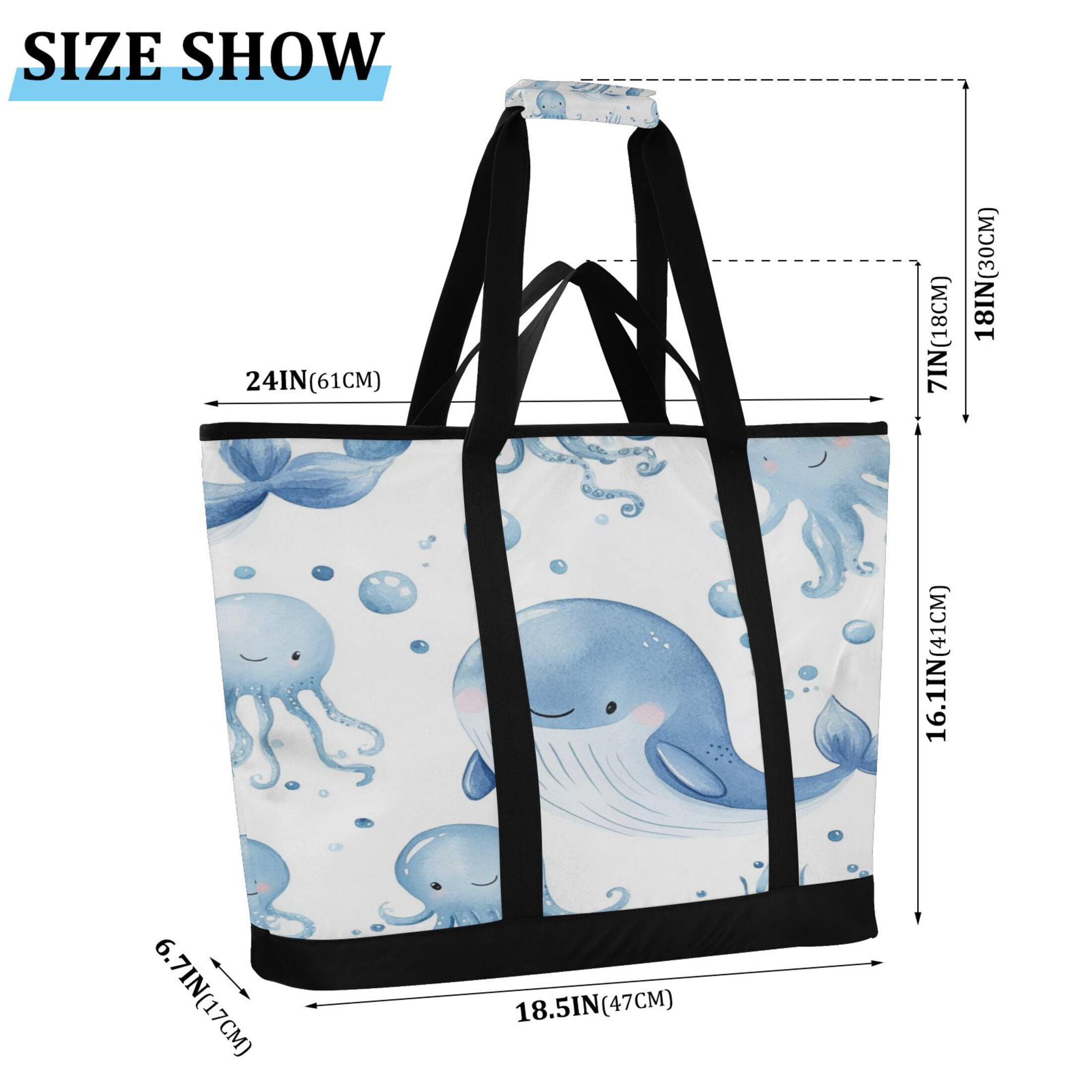 Large Hand-held Ice Pack Picnic Bag Insulation and Refrigeration Suitable for Shopping Picnics and Camping Super Cute Little Whale