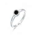 thumbnail image 1 of Bezel set Round Black Diamond Solitaire Engagement Ring for Women in 14k White Gold, 1 of 2