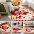 thumbnail image 5 of Round Rugs 5Ft, Happy Valentine's Day Round Area Rug Washable Indoor Throw Carpet, Yellow Love Hearts Romantic Soft Non Slip Circle Rug for Cabinet Bathroom Home Decor Aesthetic, 5 of 8