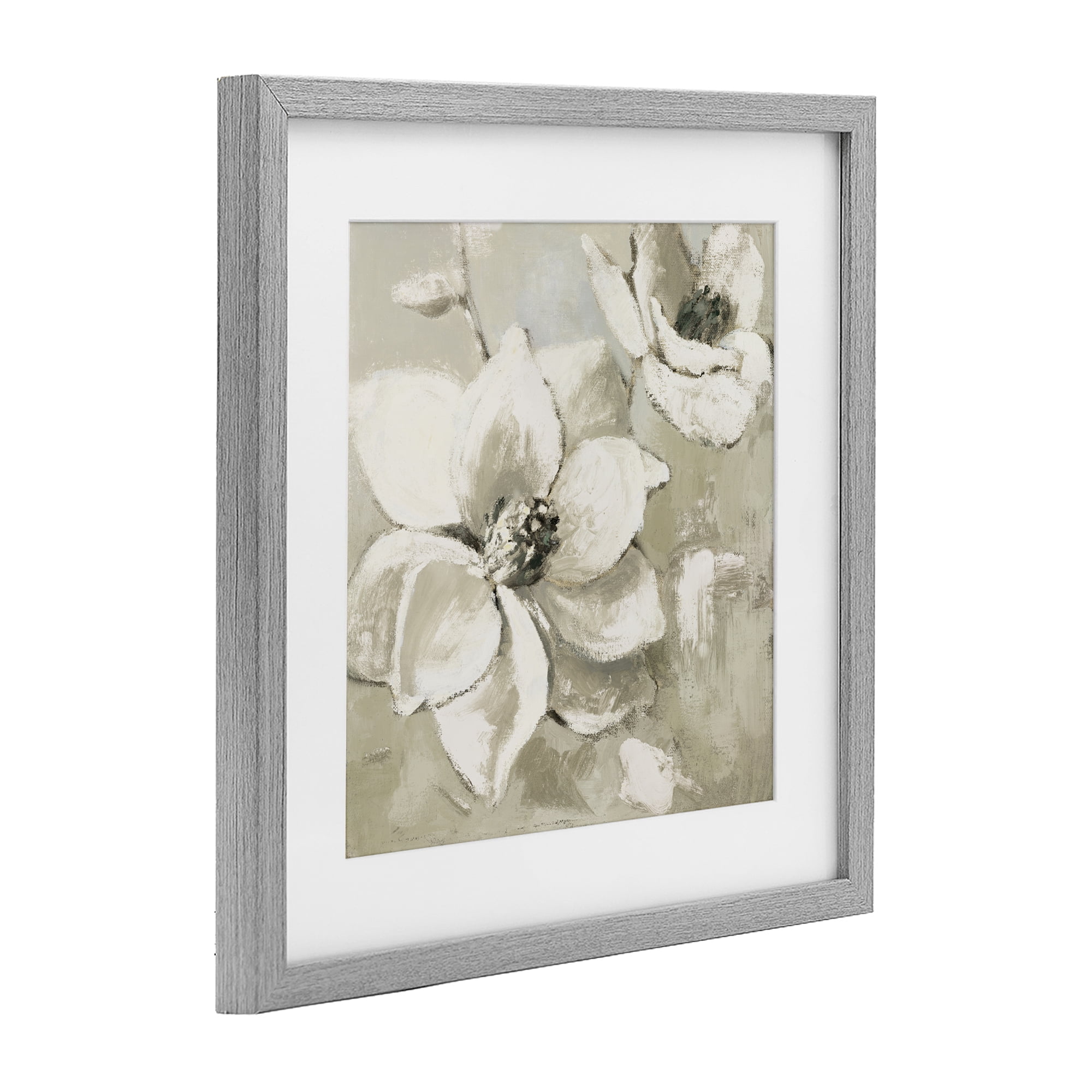 Stupell Industries Magnolias After Rain Gray Framed Print Under Glass, design by Lanie Loreth