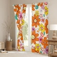 thumbnail image 3 of Homewish Kawaii Blossom Black Out Curtains,Cute Flower Floral Curtains Pack of 2 (42x63 Each),Orange Yellow Bedroom Curtains For Girl Teens,Super Cozy Room Decor, 3 of 6