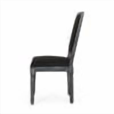 Noble House Robin Wood Upholstered Dining Chair, Set of 2, Black and Gray