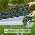 thumbnail image 6 of Colorful Soccer Elements Pattern Square Fitted Tablecloth with Elastic Edge,Square Table Cover,Washable Elastic Table Cover for Home Kitchen Party Decor 34"x34", 6 of 6