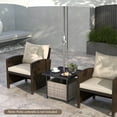 thumbnail image 5 of Costway Rattan Wicker Steel Side Table Outdoor Furniture Deck Garden Patio Pool Gray, 5 of 10