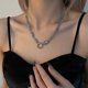 thumbnail image 2 of Collar con colgante de acero con círculo de diamante morado, 2 of 4