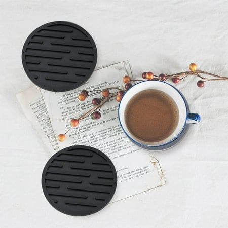 

Kitchen Drink Silicone Coaster Food Grade Material Lightweight Coaster Tabletop Protection for Table Type Wood Soapstone