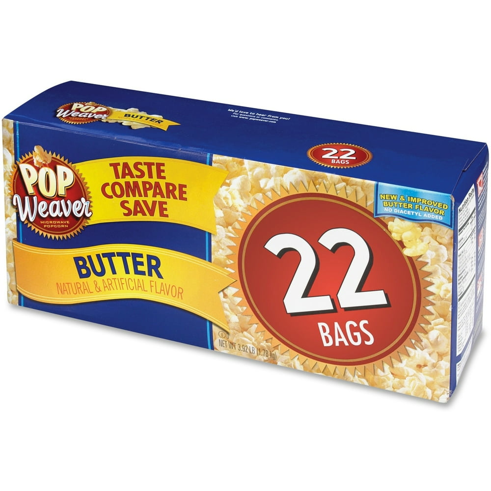 Pop Weaver Microwave Butter Popcorn, 2.17 Oz., 22 Count
