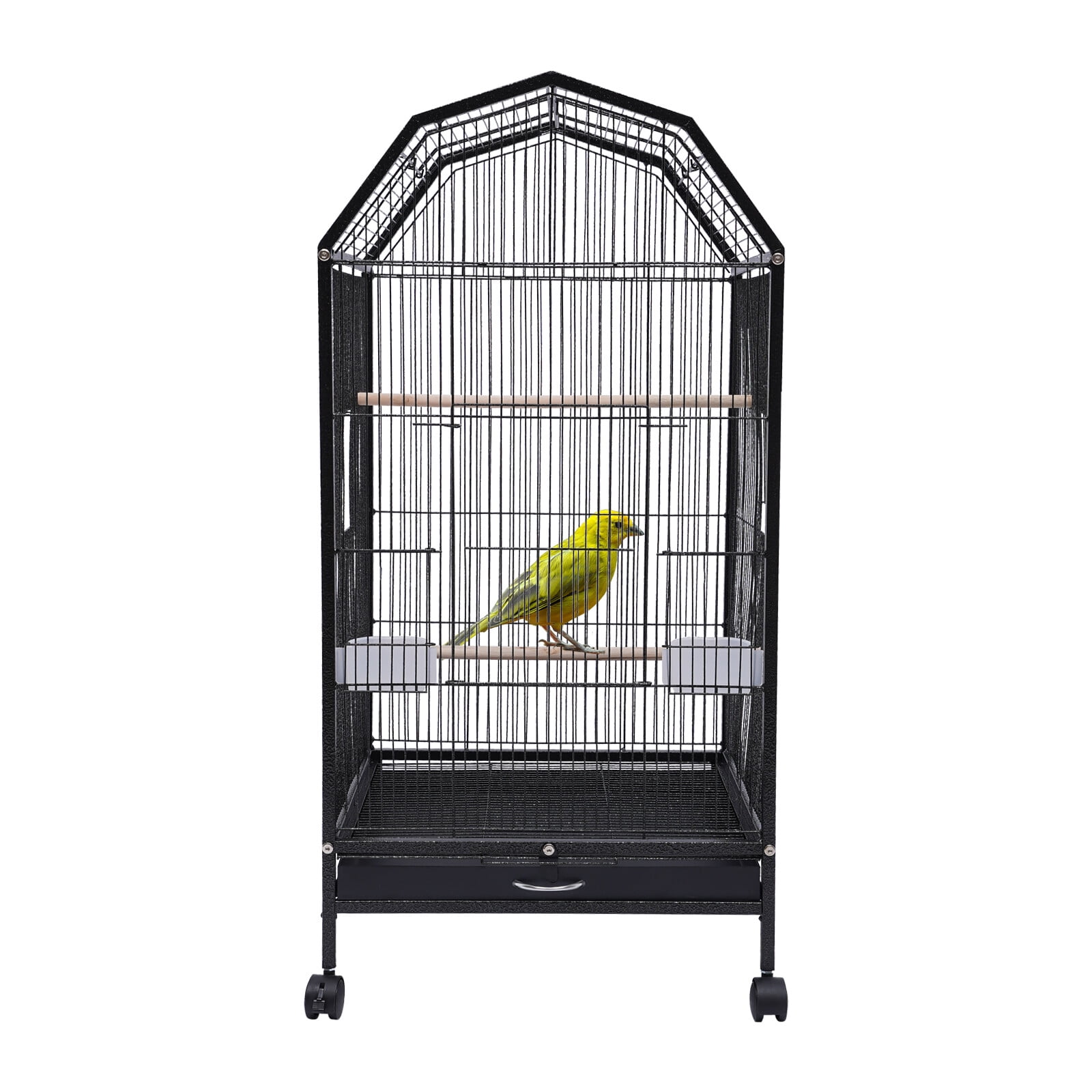 360° View Bird Cage with Skylight Top – Spacious Iron Aviary for Parakeets, Lovebirds, and Small Birds, Easy to Clean, Interactive & Durable, 39.9” Height