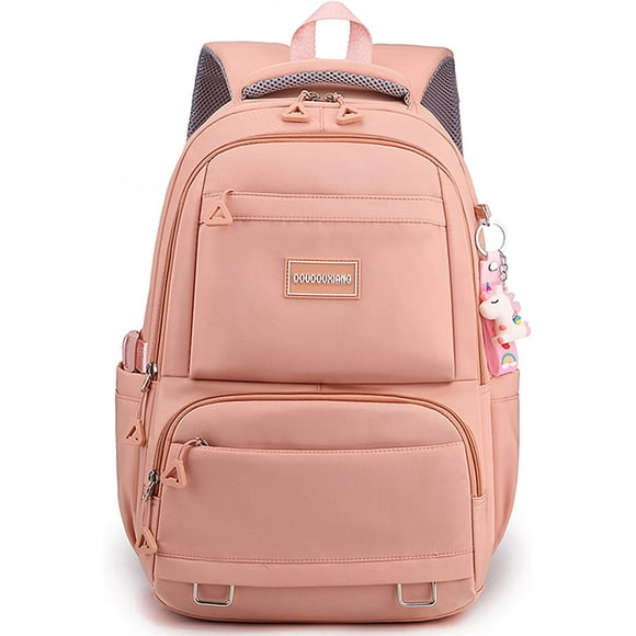 Female Student Backpack Schoolbag Cute Bag University Junior High School Primary School Girl Youth Backpack (Pink) K01