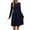 Navy, variant on Kmdttou Dresses for Women 2025 Fashion Casual Solid Color Long Sleeve Round Neck Dress with Pockets (Size:S-2XL)