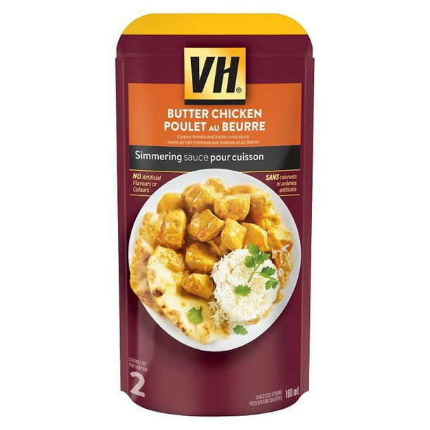 Sauce pour cuisson en sachet poulet au beurre indienne de VH Sauces 160 ml