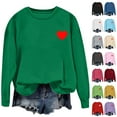 thumbnail image 2 of Long Sleeve T-Shirts for Women Heart Printed Basic Pullover Casual Blouse Loose Crewneck Graphic Tee Tops, 2 of 5
