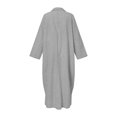 thumbnail image 4 of Vestido Camisa holgada a rayas Vestido maxi Cárdigan informal con botones Vestido de viaje diario (Negro XL) Kuymtek Xl Negro para Mujer, 4 of 8